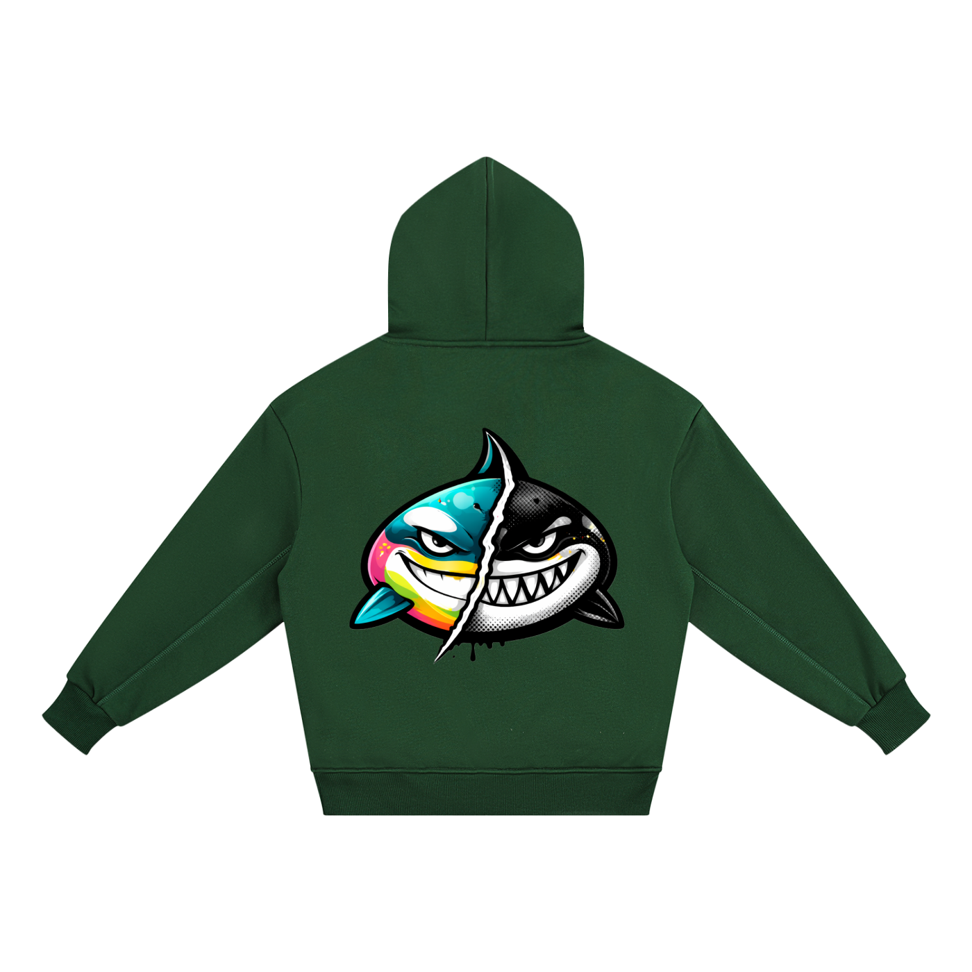 LQYD YOUTH| SMIRKING ORCA DARK BAGGY HOODIE