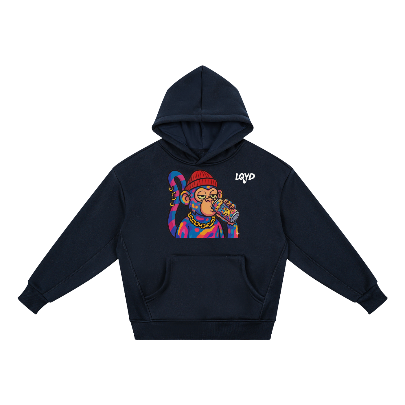 LQYD YOUTH| MELLOW MONKEY DARK BAGGY HOODIE
