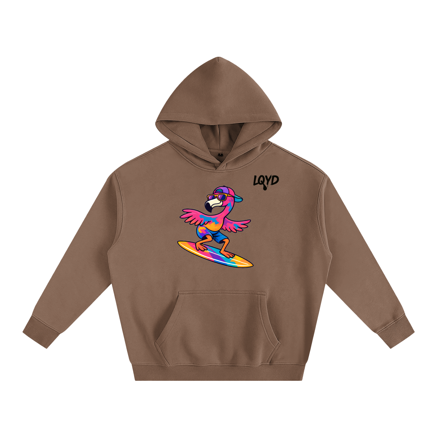 LQYD ADULT| SURF'S UP FLAMINGO BAGGY HOODIE