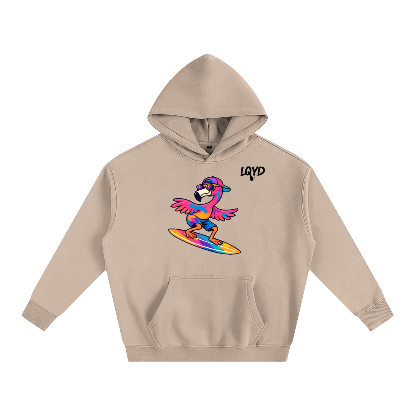 LQYD ADULT| SURF'S UP FLAMINGO BAGGY HOODIE