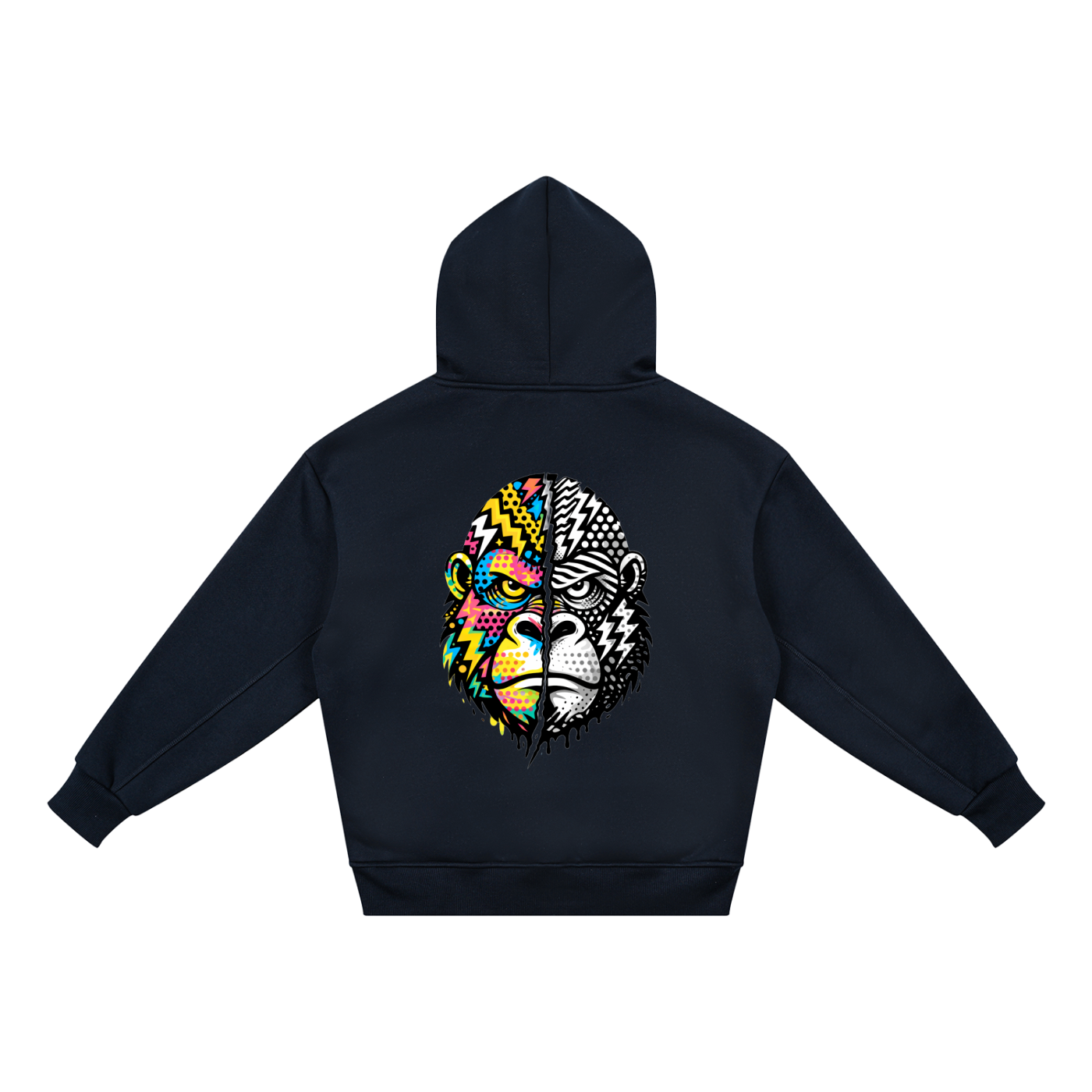 LQYD YOUTH| HALF WILD GORILLA DARK BAGGY HOODIE