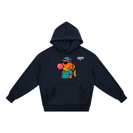 LQYD YOUTH| BUBBLEGUM FISH DARK BAGGY HOODIE