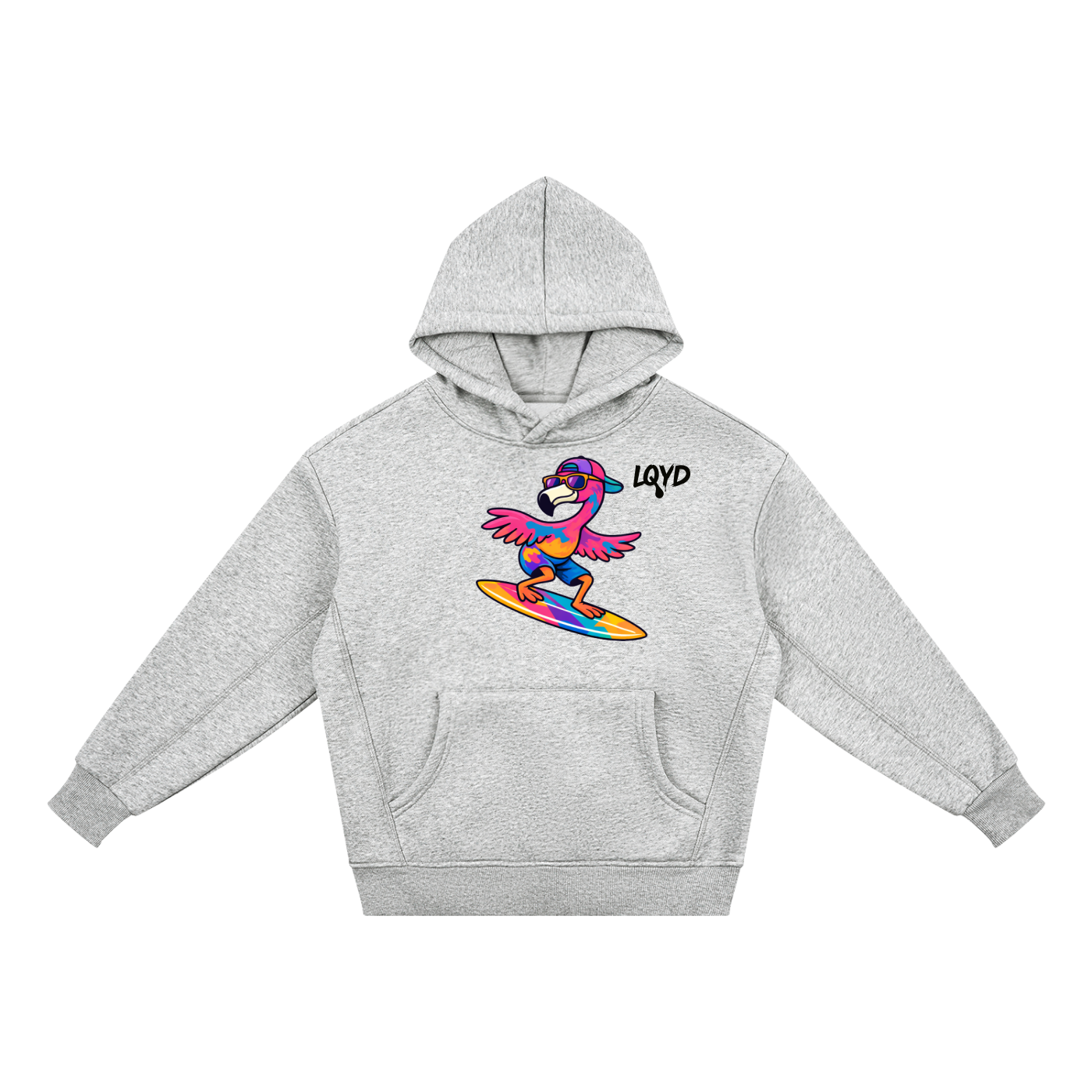LQYD YOUTH| SURF'S UP FLAMINGO LIGHT BAGGY HOODIE