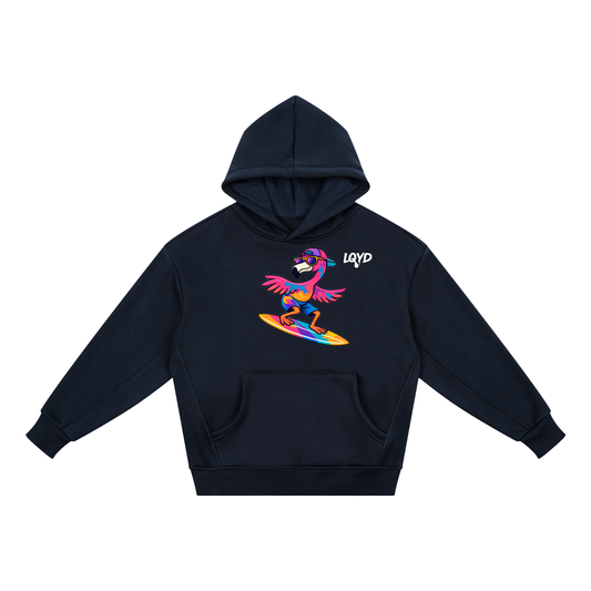 LQYD YOUTH| SURF'S UP FLAMINGO DARK BAGGY HOODIE
