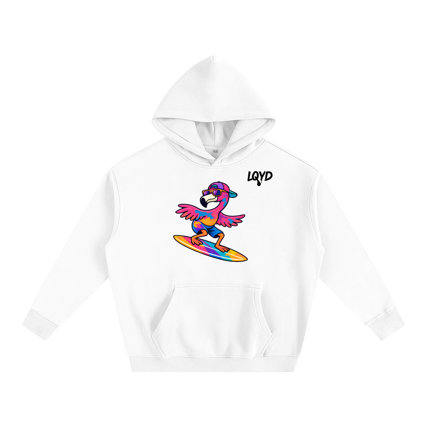 LQYD ADULT| SURF'S UP FLAMINGO BAGGY HOODIE