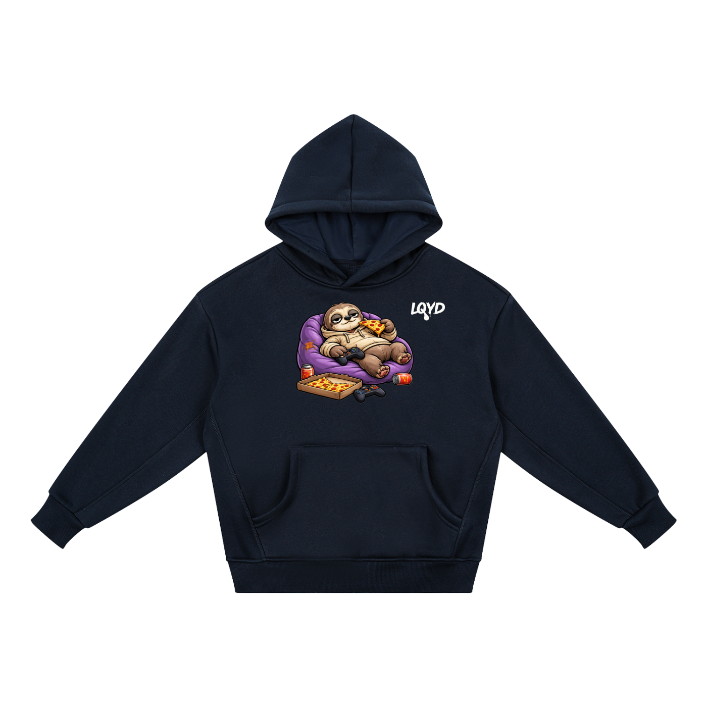 LQYD YOUTH| IDLE SLOTH DARK BAGGY HOODIE