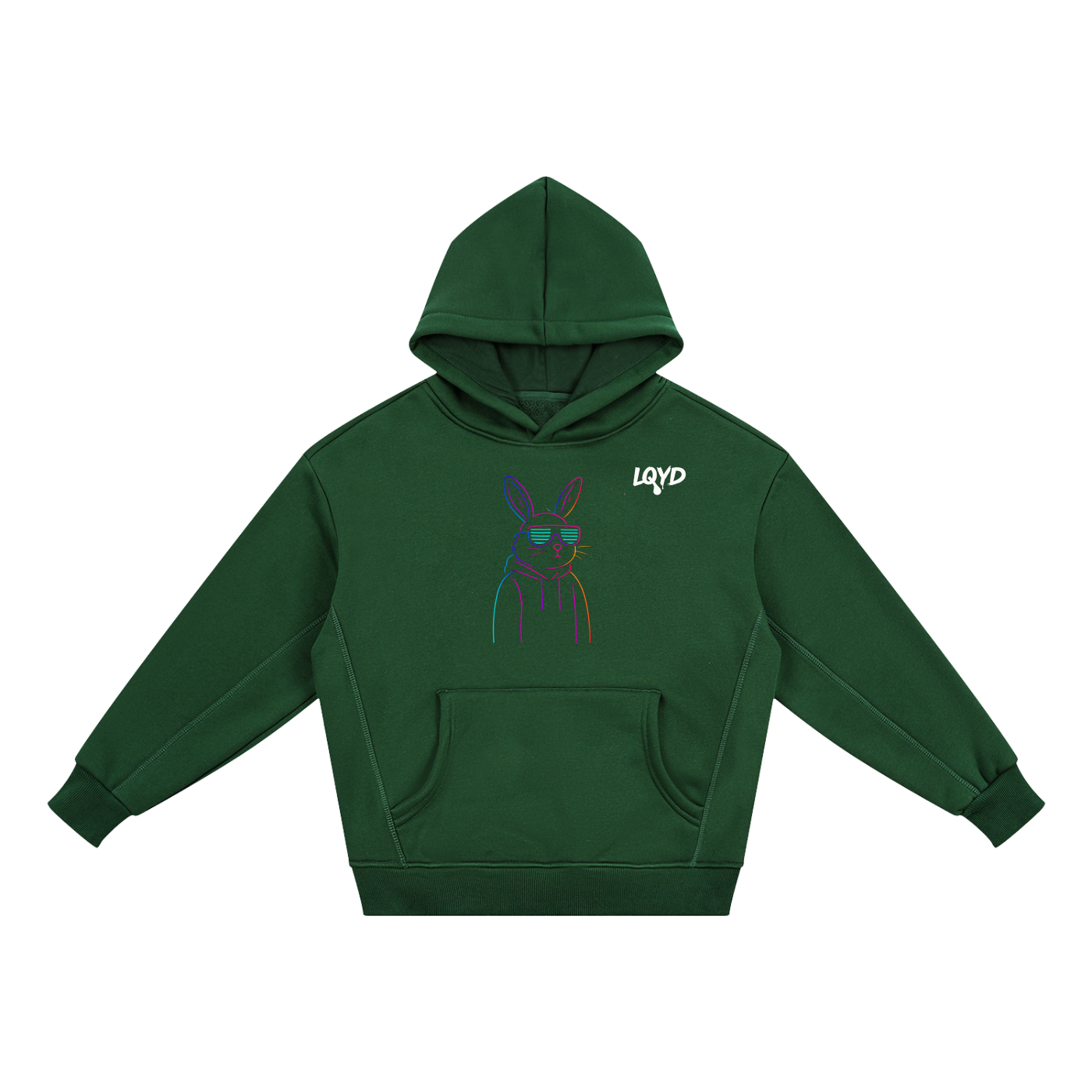 LQYD YOUTH| RETRO BUNNY DARK BAGGY HOODIE