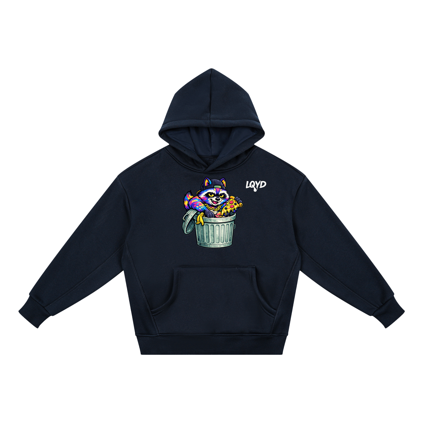 LQYD YOUTH| DUMPSTER DIVING RACCOON DARK BAGGY HOODIE