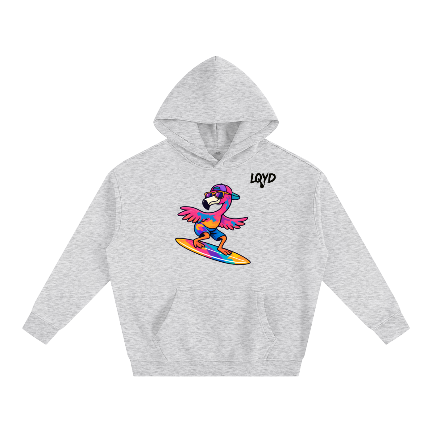 LQYD ADULT| SURF'S UP FLAMINGO BAGGY HOODIE