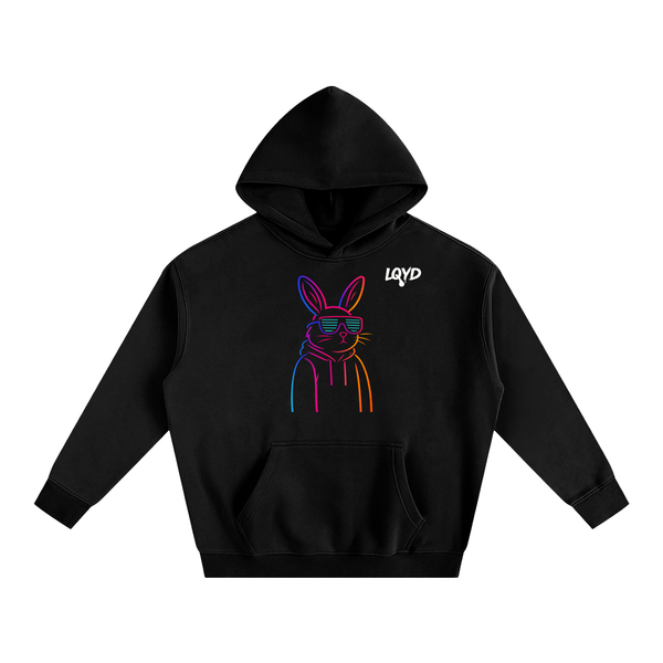 LQYD ADULT| RETRO BUNNY BLACK EDITION BAGGY HOODIE