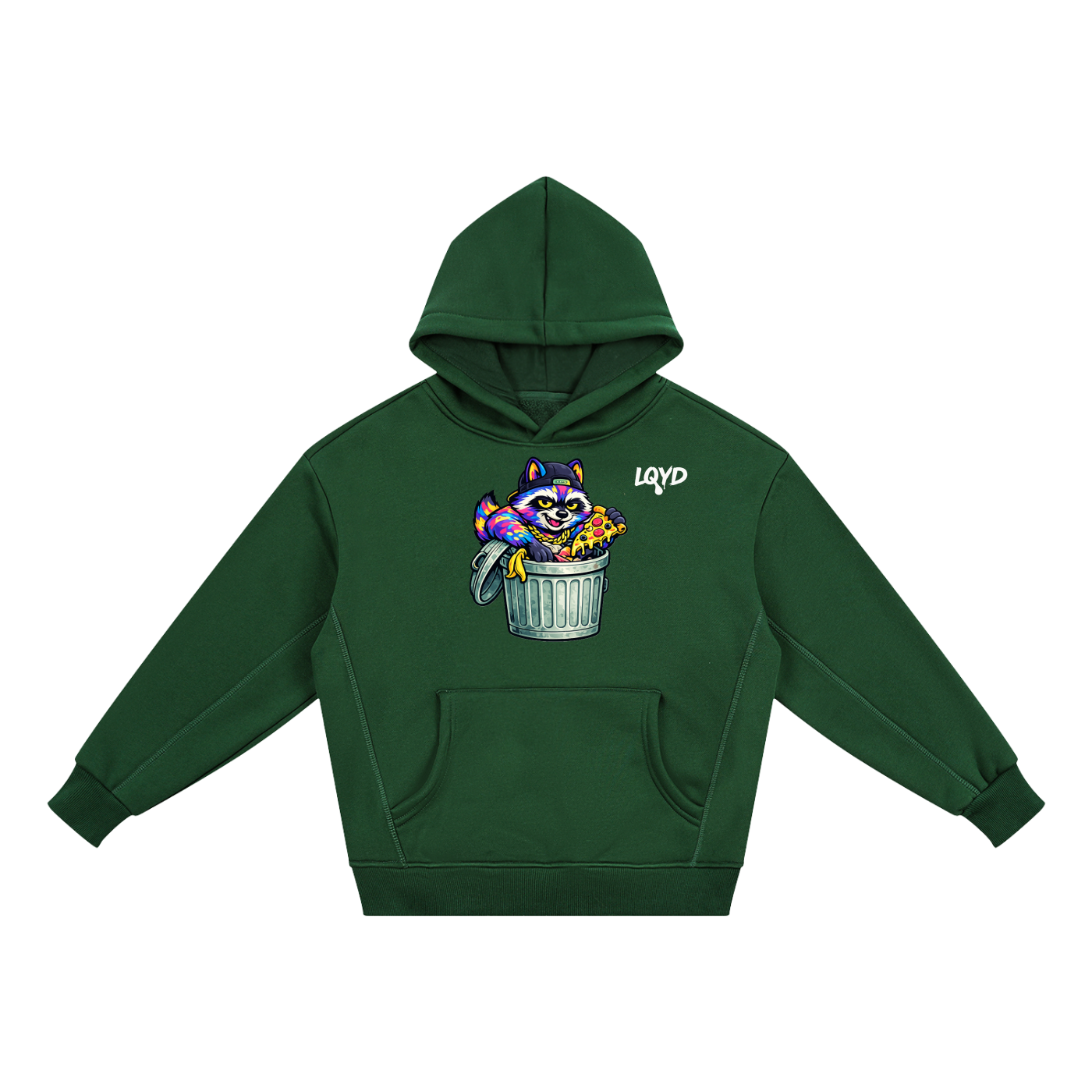 LQYD YOUTH| DUMPSTER DIVING RACCOON DARK BAGGY HOODIE