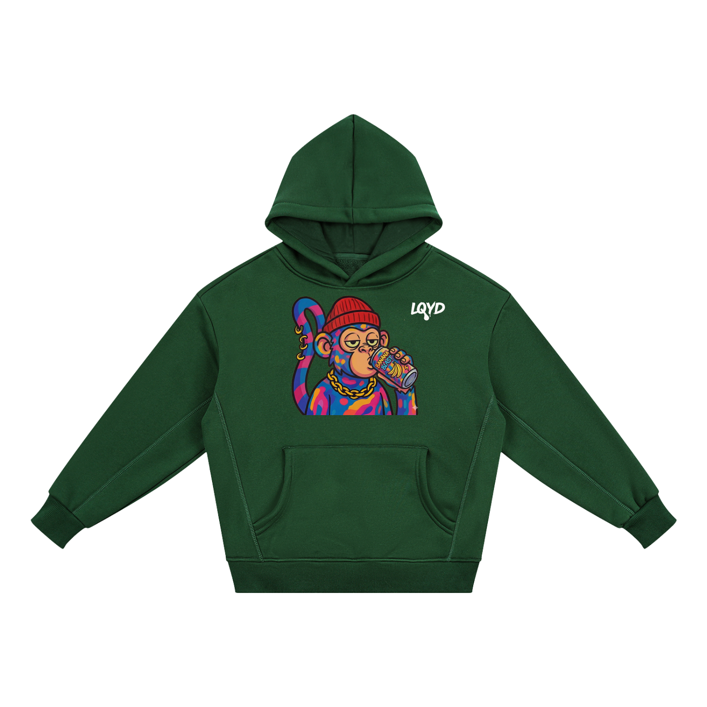 LQYD YOUTH| MELLOW MONKEY DARK BAGGY HOODIE
