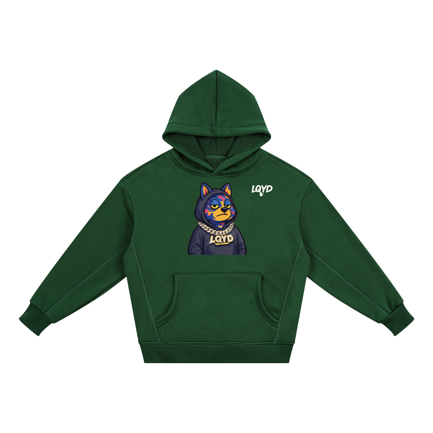 LQYD YOUTH| OFF DUTY WOLF DARK BAGGY HOODIE