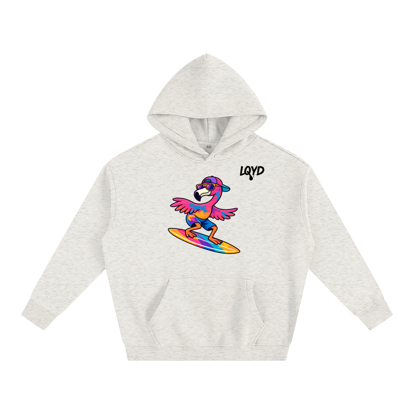 LQYD ADULT| SURF'S UP FLAMINGO BAGGY HOODIE