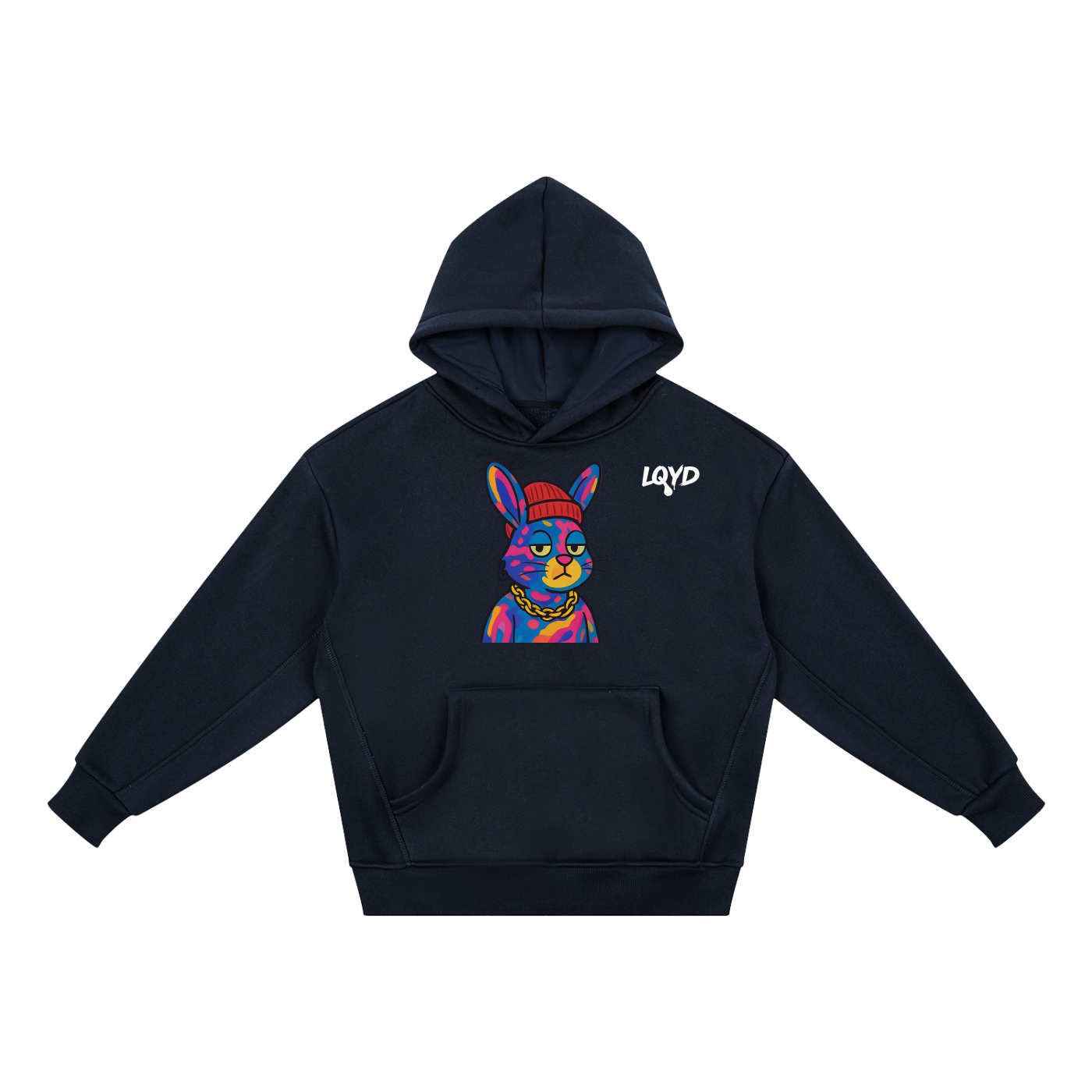 LQYD YOUTH| GRAFFITI BUNNY DARK BAGGY HOODIE