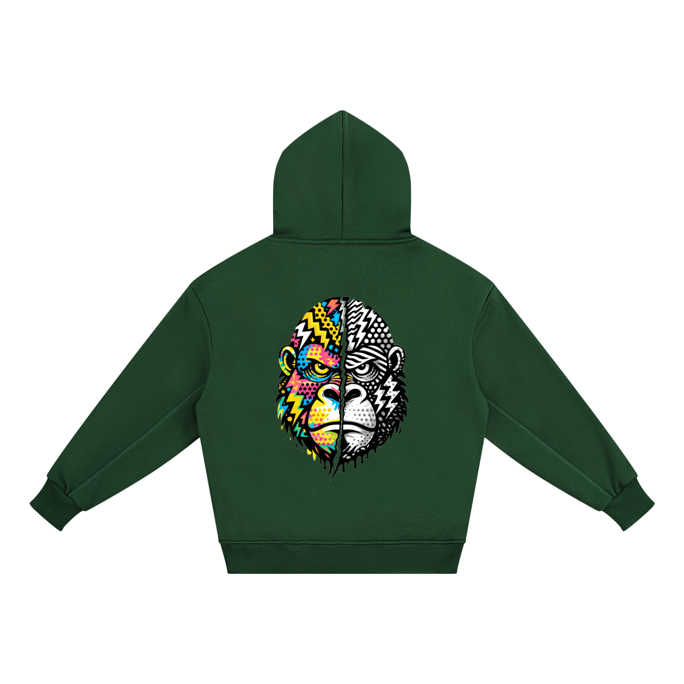 LQYD YOUTH| HALF WILD GORILLA DARK BAGGY HOODIE