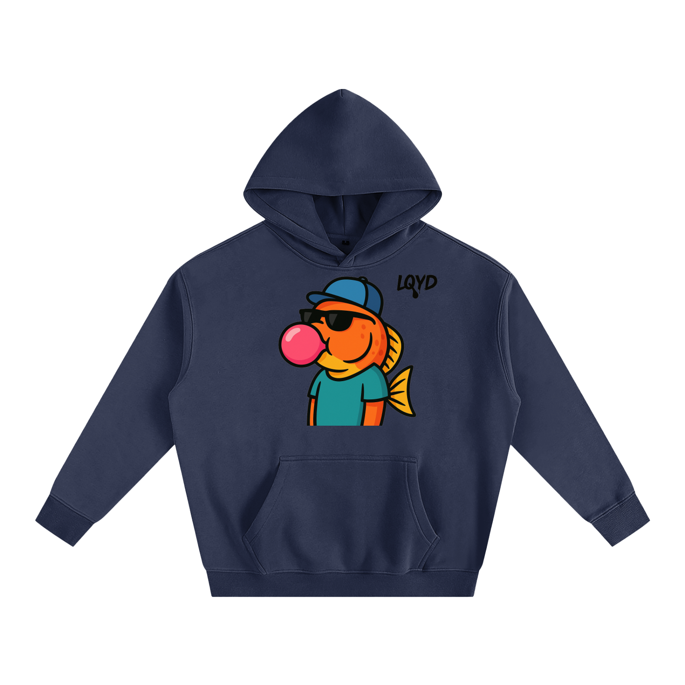 LQYD ADULT| BUBBLEGUM FISH BAGGY HOODIE