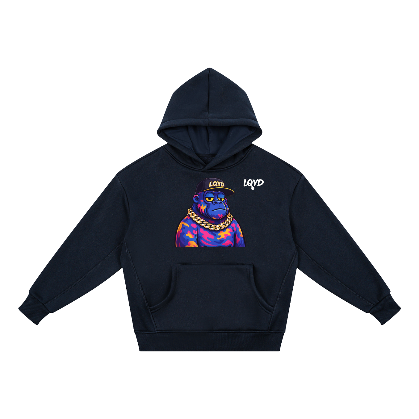 LQYD YOUTH| GRAFFITI GORILLA DARK BAGGY HOODIE