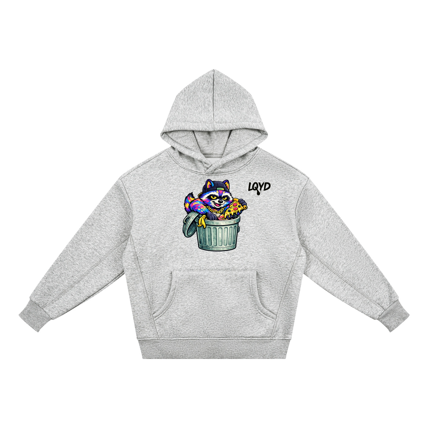 LQYD YOUTH| DUMPSTER DIVING LIGHT RACCOON DARK BAGGY HOODIE