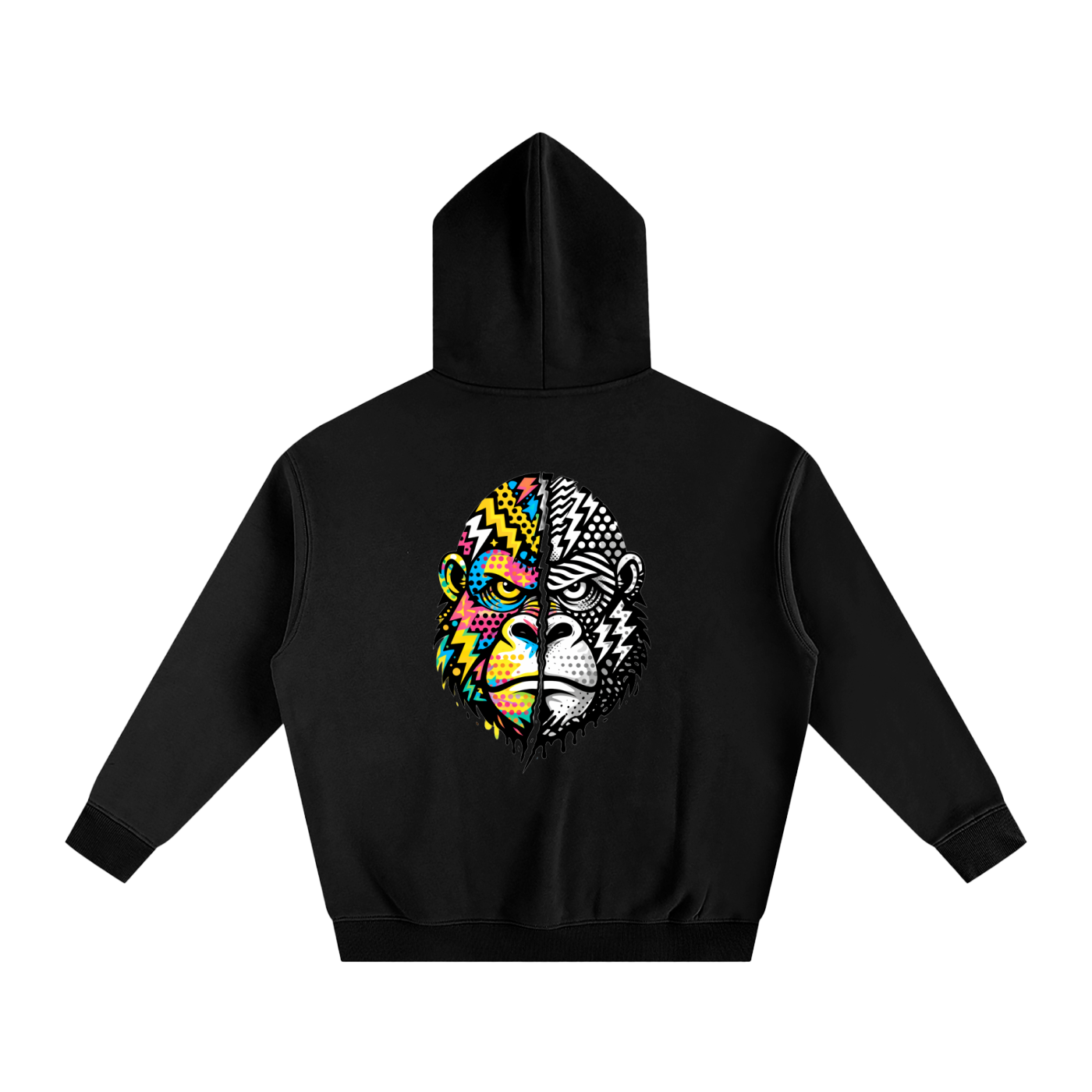 LQYD ADULT| HALF WILD GORILLA BLACK EDITION BAGGY HOODIE