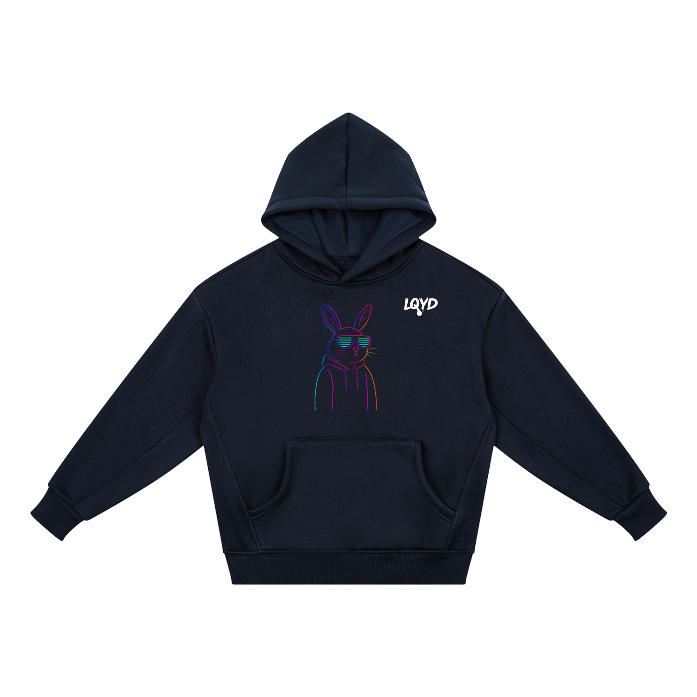 LQYD YOUTH| RETRO BUNNY DARK BAGGY HOODIE