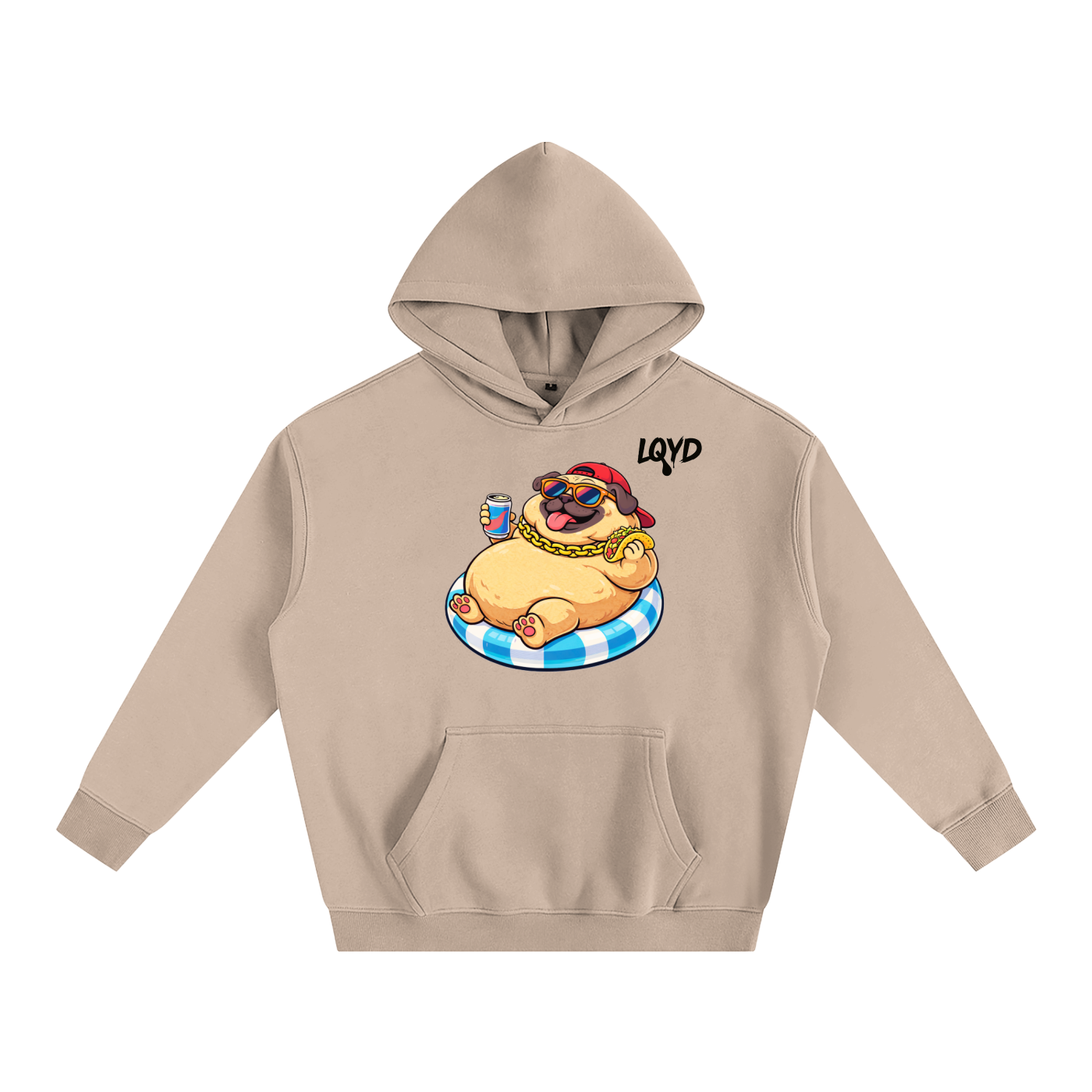 LQYD ADULT| POOLSIDE PUG BAGGY HOODIE