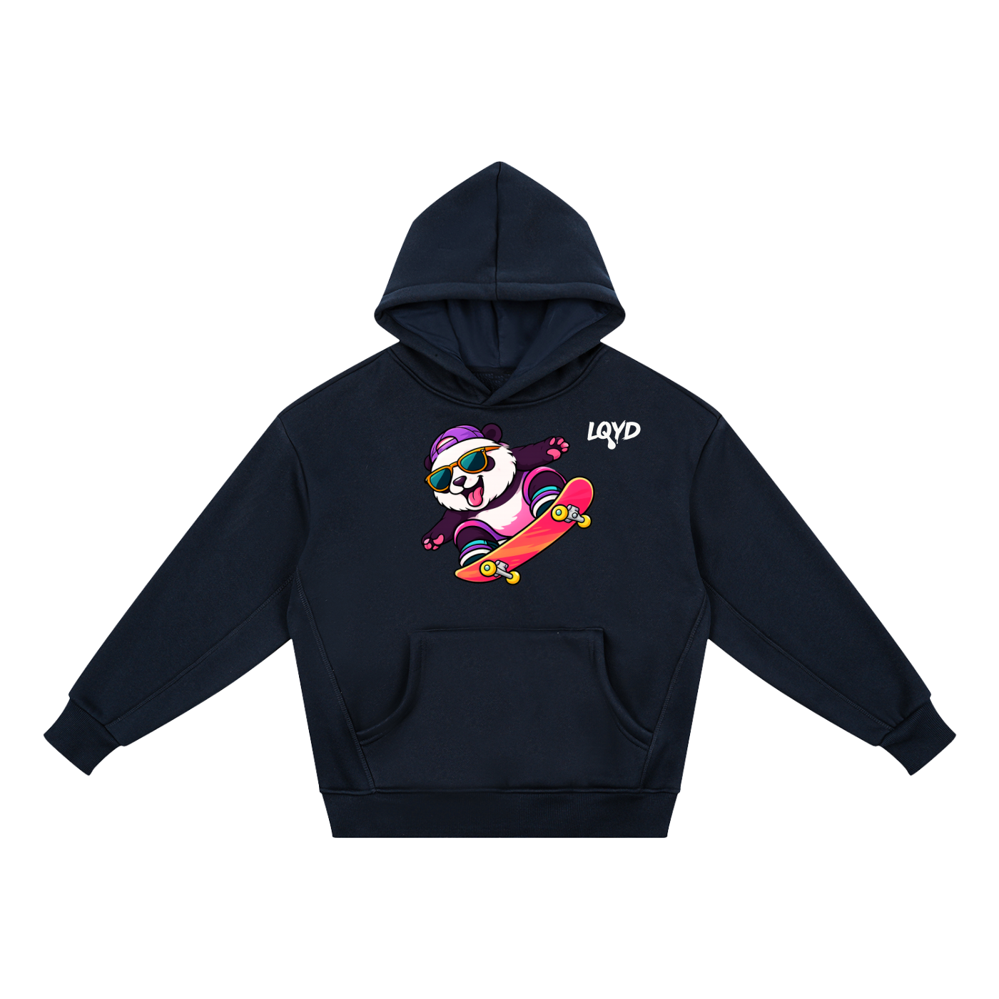 LQYD YOUTH| FLYING PANDA DARK BAGGY HOODIE