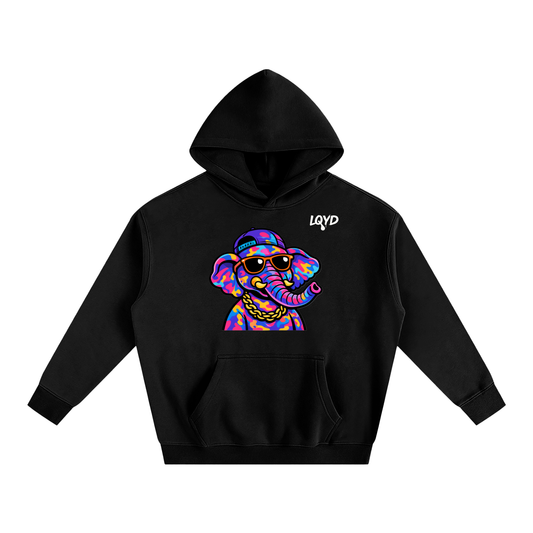 LQYD ADULT| DJ ELEPHANT BLACK EDITION BAGGY HOODIE