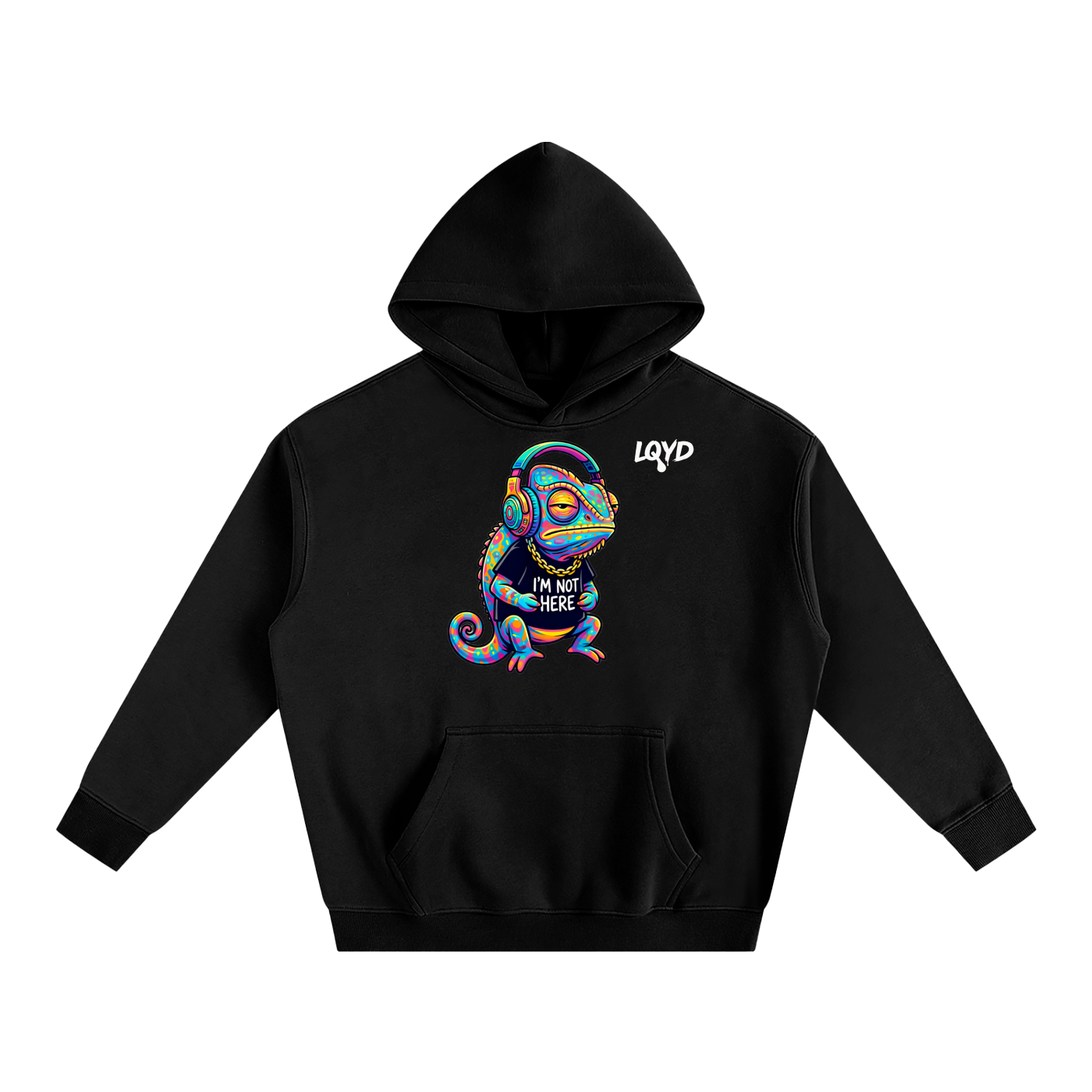 LQYD ADULT| COOL CHAMELEON BLACK EDITION BAGGY HOODIE