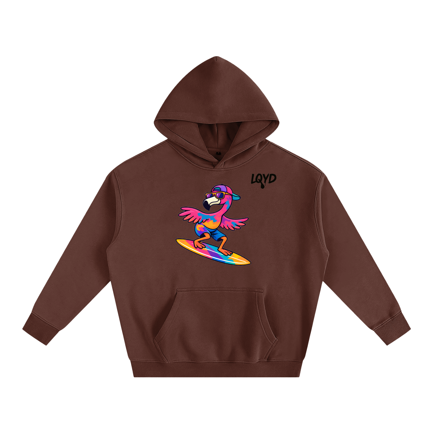 LQYD ADULT| SURF'S UP FLAMINGO BAGGY HOODIE