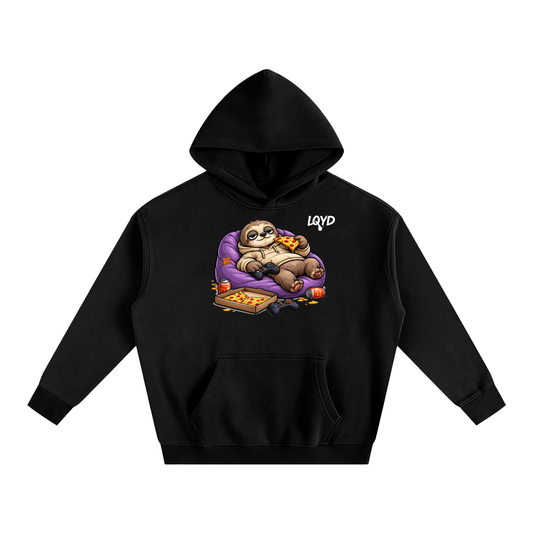 LQYD ADULT| IDLE SLOTH BLACK EDITION BAGGY HOODIE