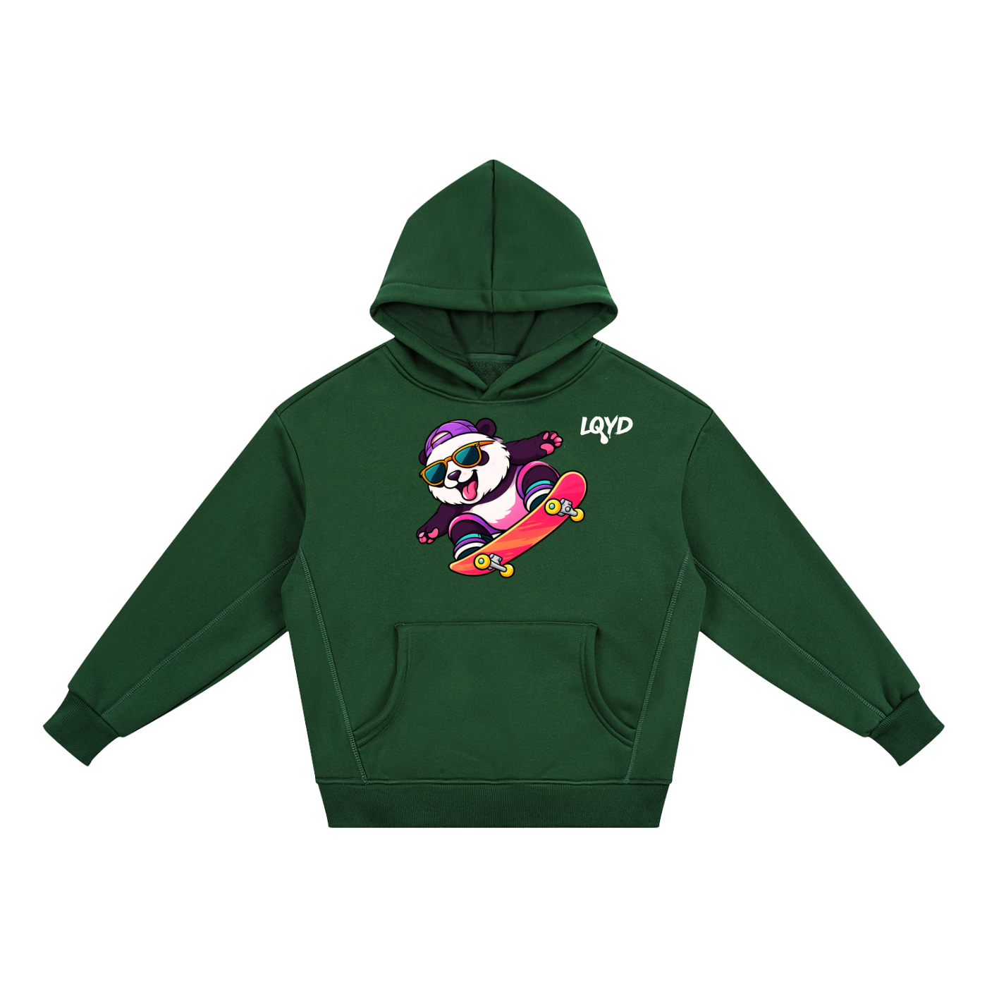 LQYD YOUTH| FLYING PANDA DARK BAGGY HOODIE