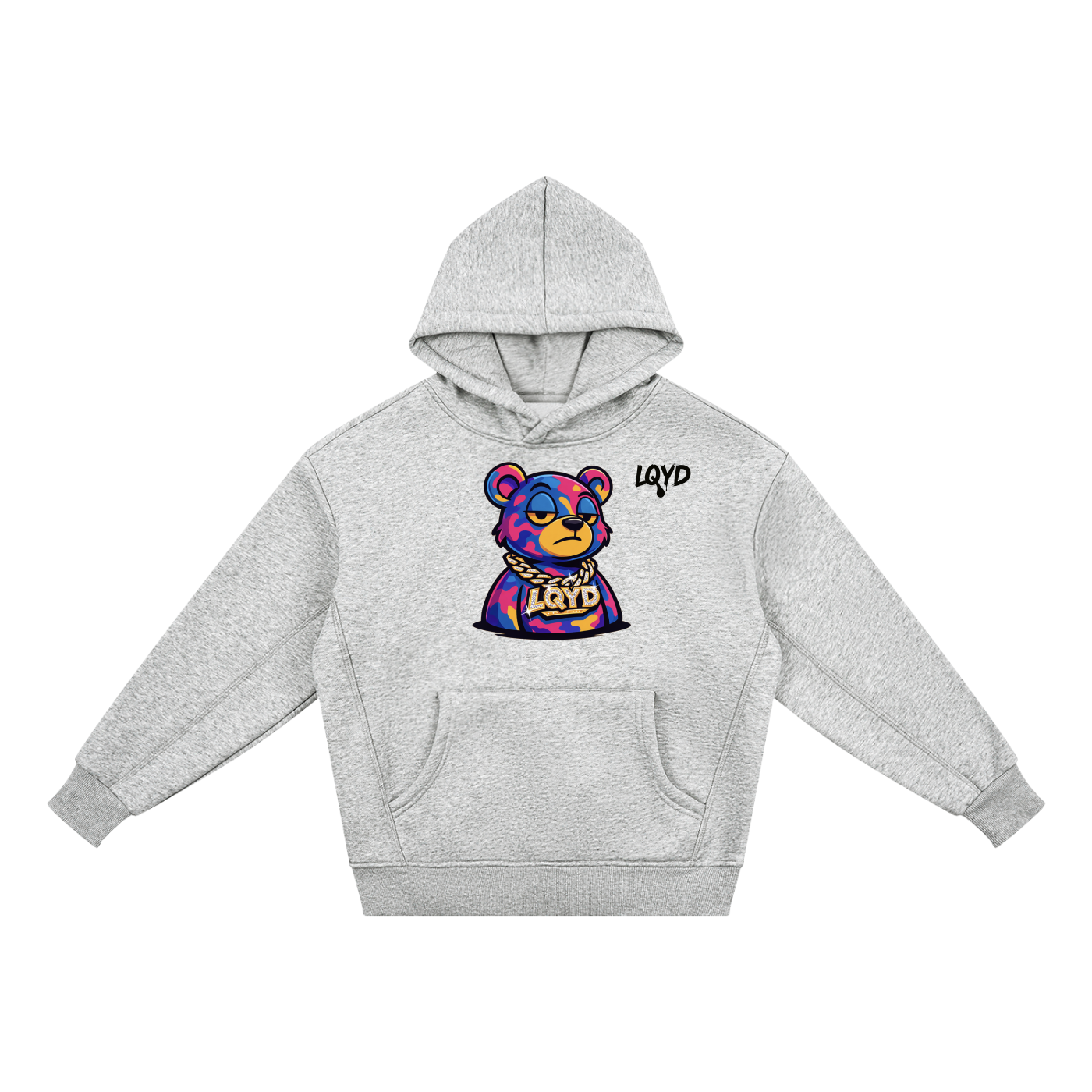 LQYD YOUTH| BLINGED OUT BEAR LIGHT BAGGY HOODIE